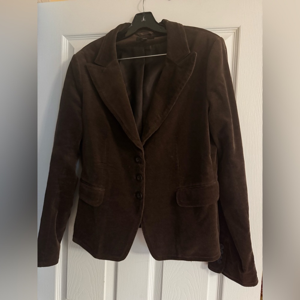 H&M Brown Blazer Classic Tailored Suit Jacket size 10